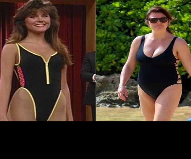 La captan en traje de baño